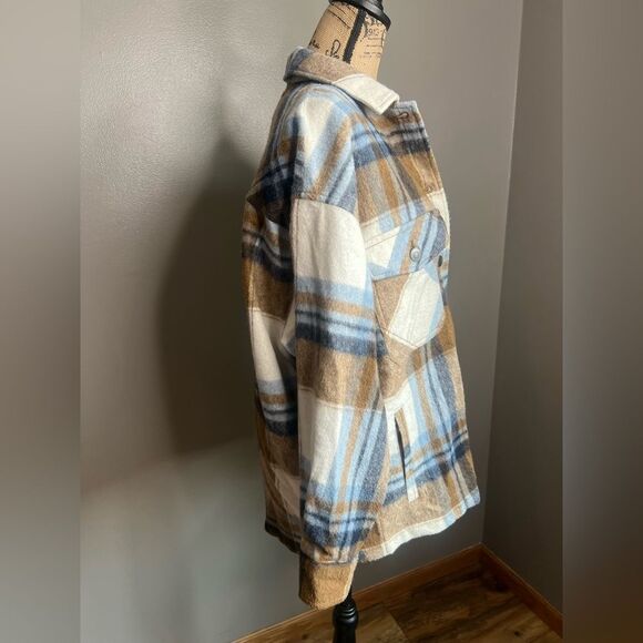 Zara Italian fabric flannel shacket small cozy basic everyday cabincore casual - Picture 6 of 11